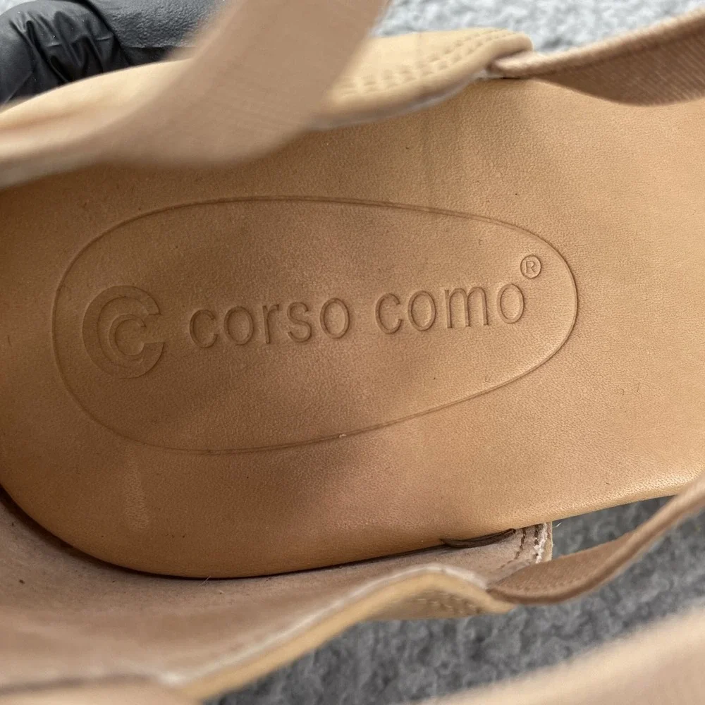 Corso Como Wedge Espadrille Sandal Heel Women 9.5 M Lace Up Classic Beach Summer